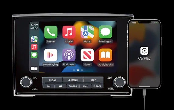 Stay connected with a standard 8" touch-screen display 2023 Nissan Titan | Briggs Nissan in Manhattan KS