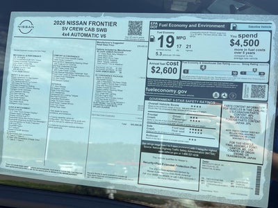 2026 Nissan Frontier Crew Cab SV
