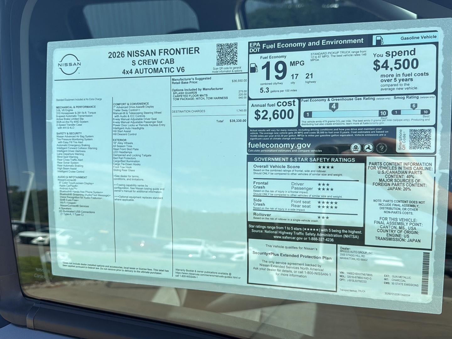 2026 Nissan Frontier Crew Cab S