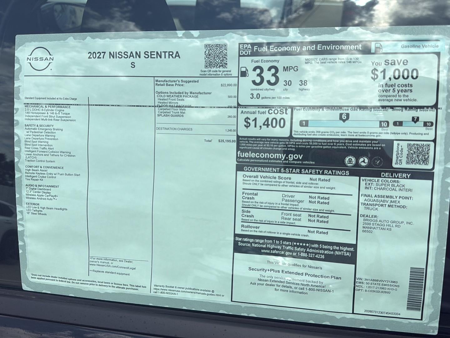 2027 Nissan Sentra S