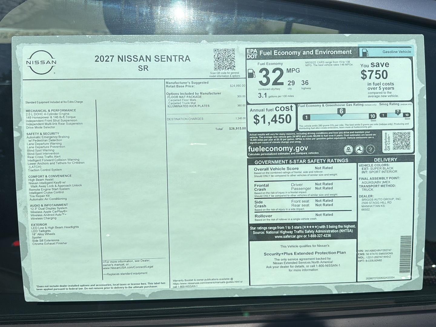 2027 Nissan Sentra SR