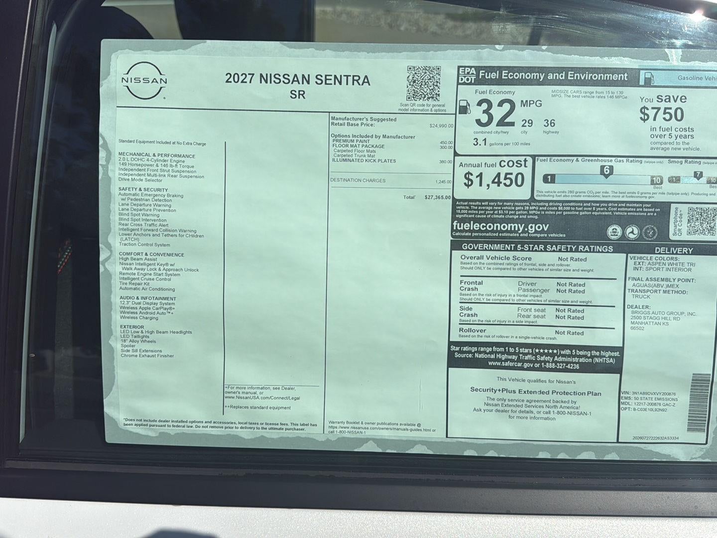 2027 Nissan Sentra SR