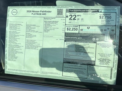 2026 Nissan Pathfinder Platinum