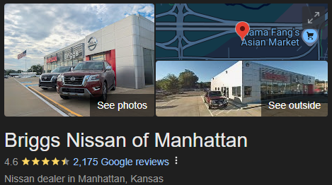 Briggs Nissan of Manhattan – Google Review 1